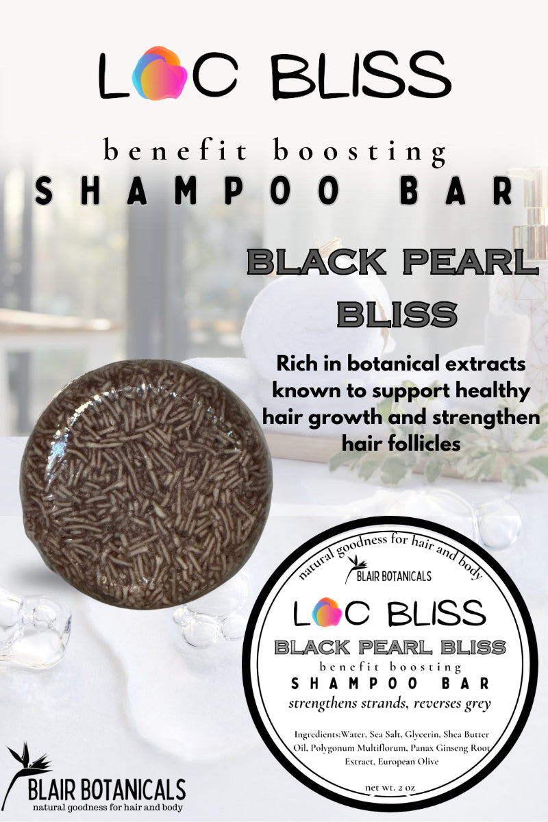 Black pearl solid shampoo bar, round dark brown with textured surface