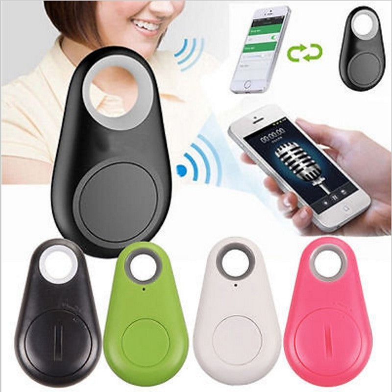 Bluetooth tracker key finder set, black, green, white, and pink