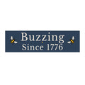 Rectangle bumper sticker: 'Buzzing Since 1776' text with two bee icons