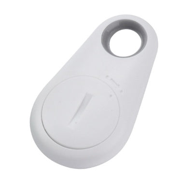 White Bluetooth tracker key finder with keyring loop