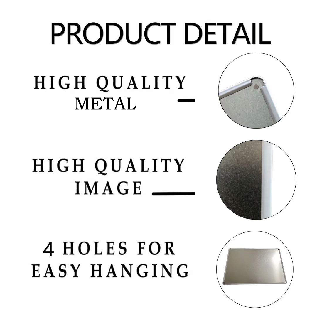Tinplate wall sign metal edge close-up with four hanging holes detail