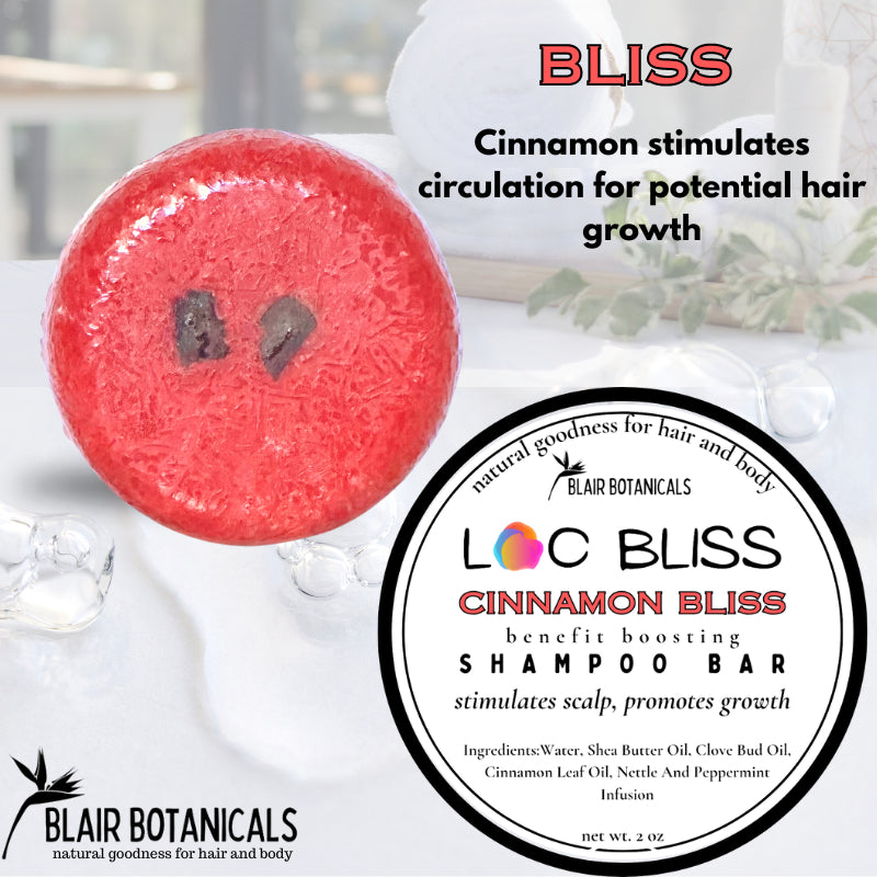 Cinnamon-scented solid shampoo bar, round red with two dark oval insets