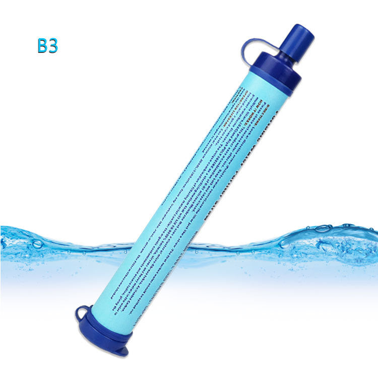Blue filter straw with blue caps and carry loop