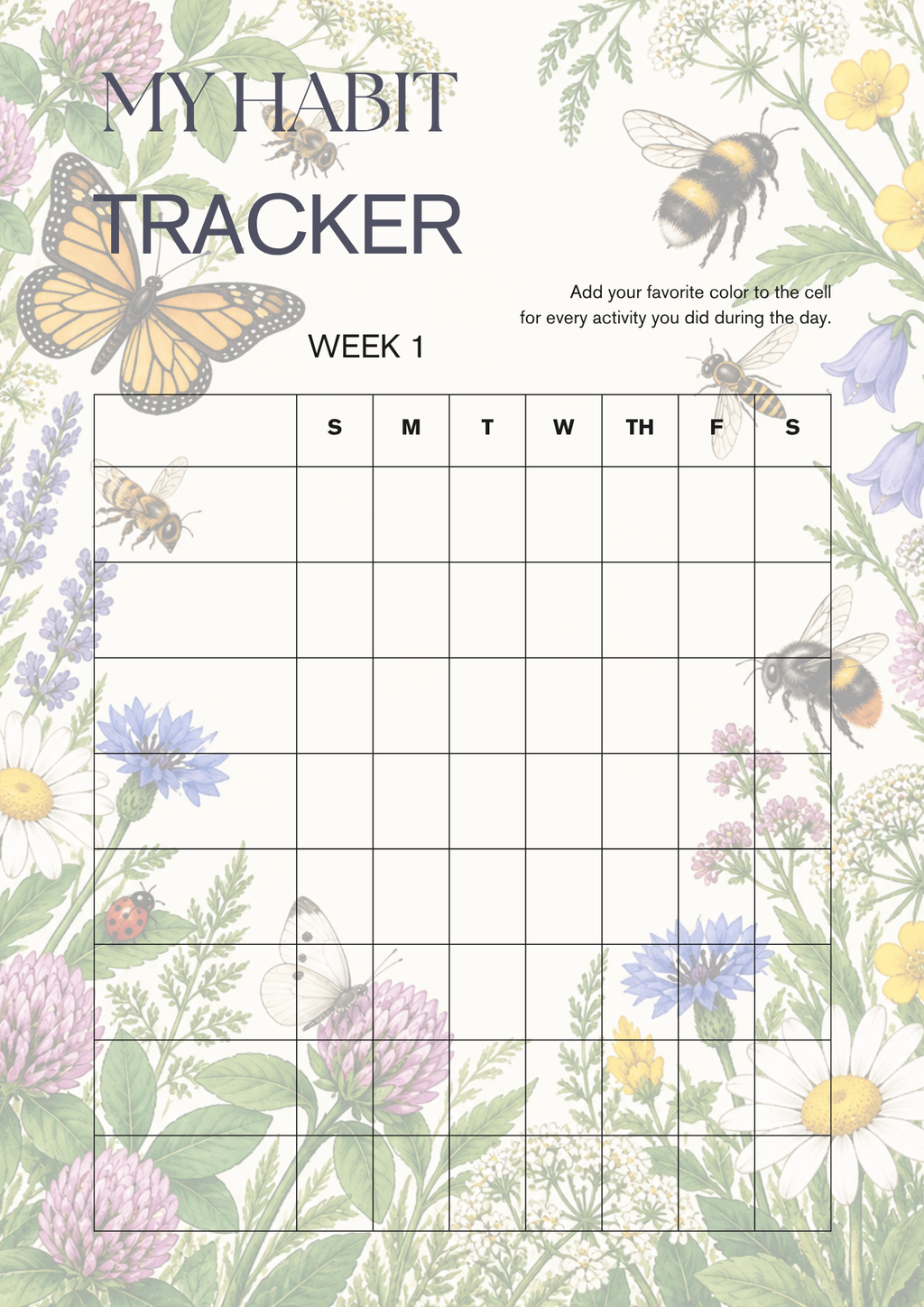 Habit & Movement Tracker – 8 Weeks | Printable PDF