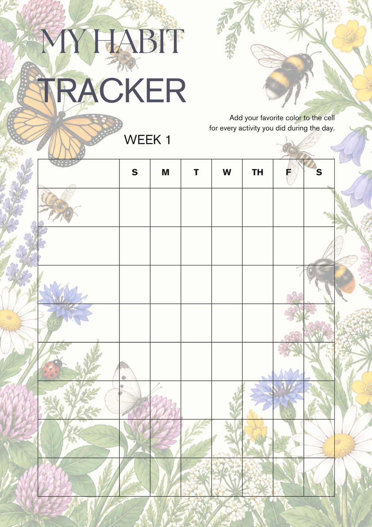 Habit & Movement Tracker – 8 Weeks | Printable PDF