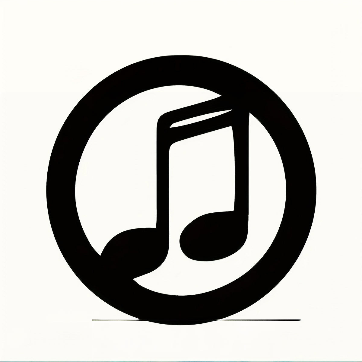 Round wooden wall plaque with piano-key music note icon in a black ring