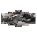 5-piece canvas wall art featuring a grayscale horse head across five connected panels