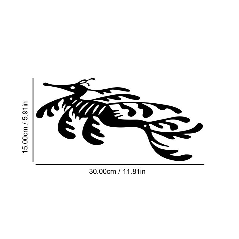Abstract iron wall hanging with black running big cat silhouette