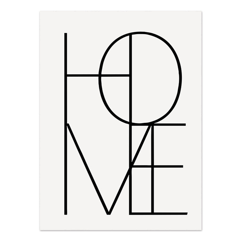Framed abstract line art poster with large circle, grid lines, and curved shapes