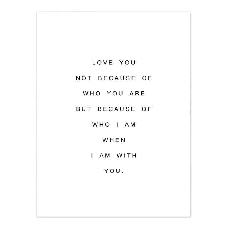 Frameless wall poster with black text quote on white background