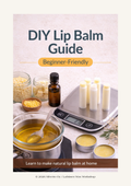 DIY lip balm guide booklet with beginner-friendly badge