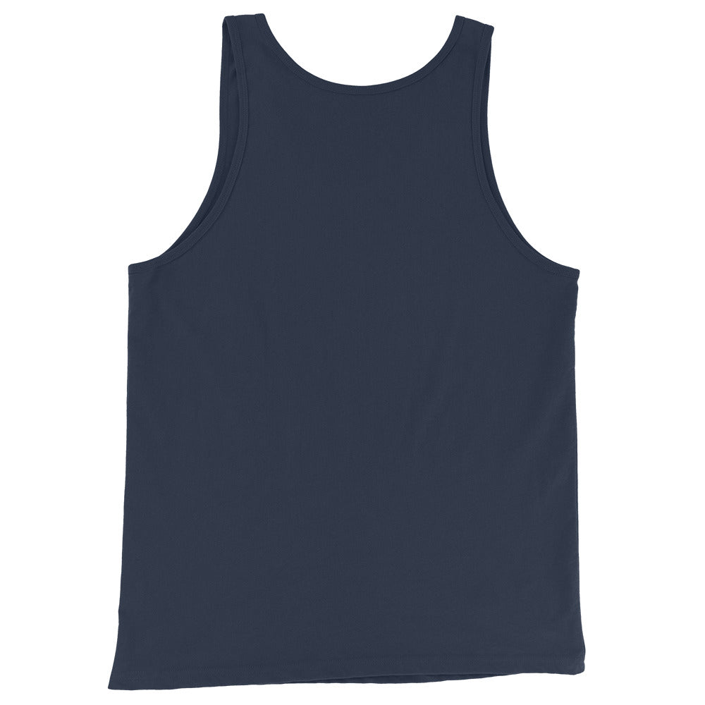 American Bee tank top in navy with scoop neck, no visible graphic