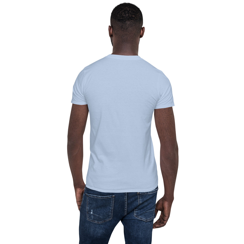 Short-sleeve unisex T-shirt, light blue back view