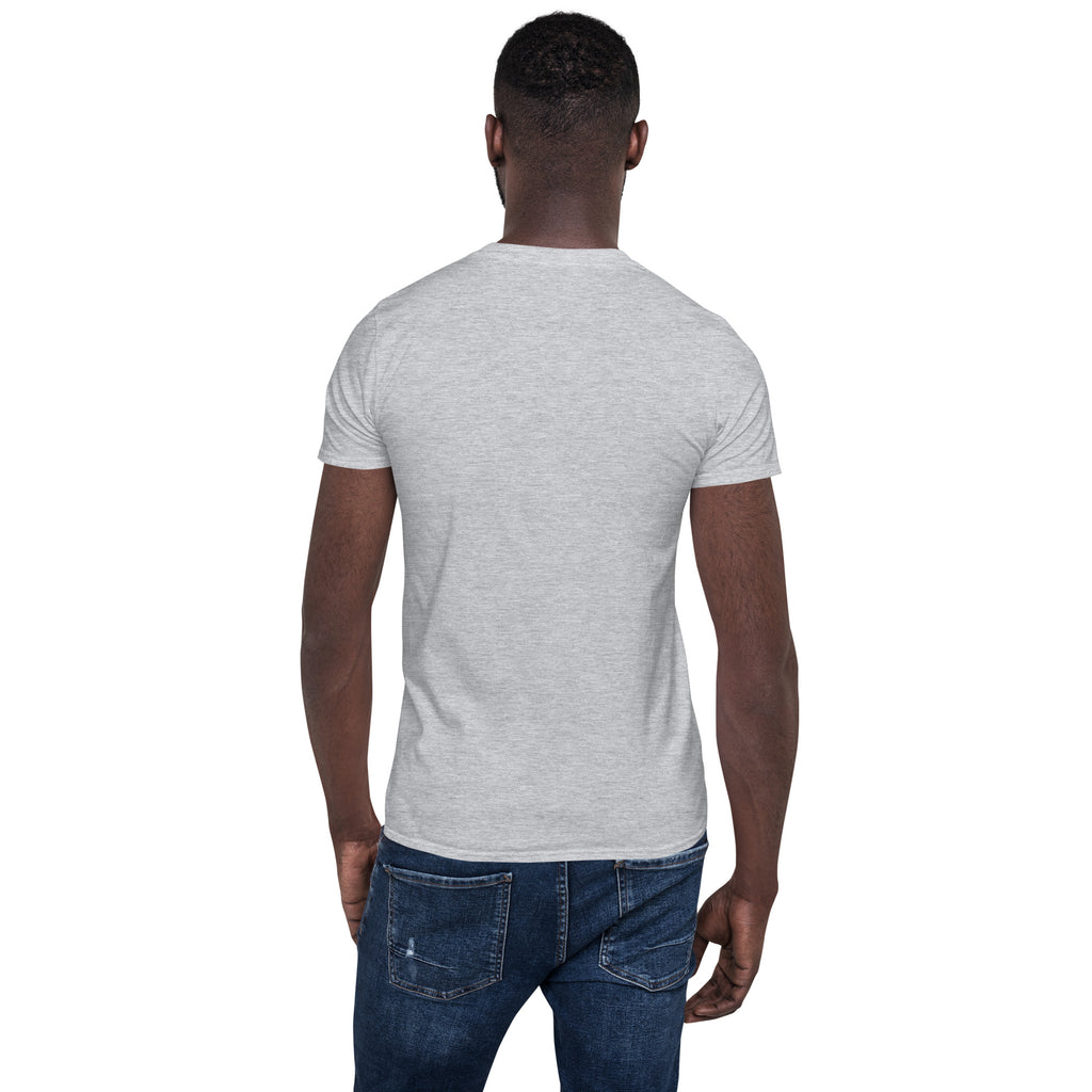 Short-sleeve unisex T-shirt, light heather gray back view
