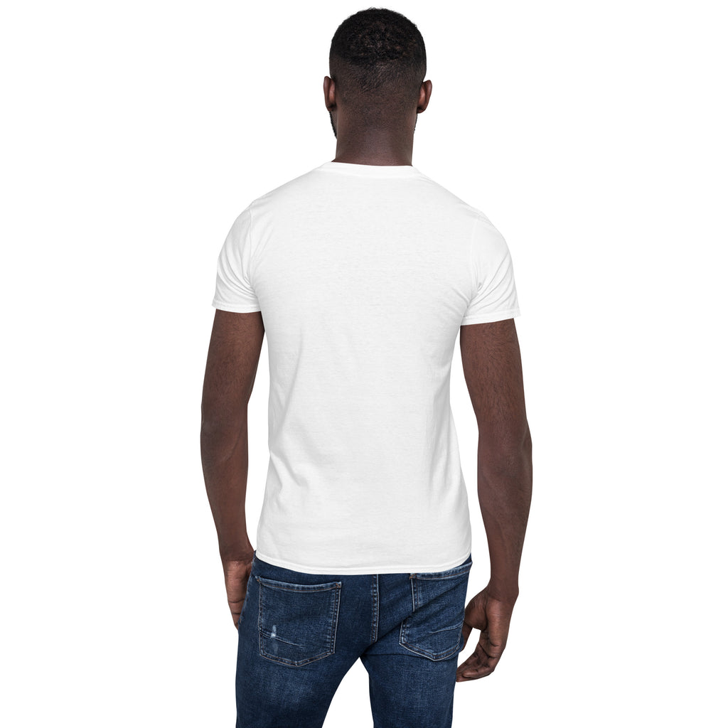 Short-sleeve unisex T-shirt, white back view