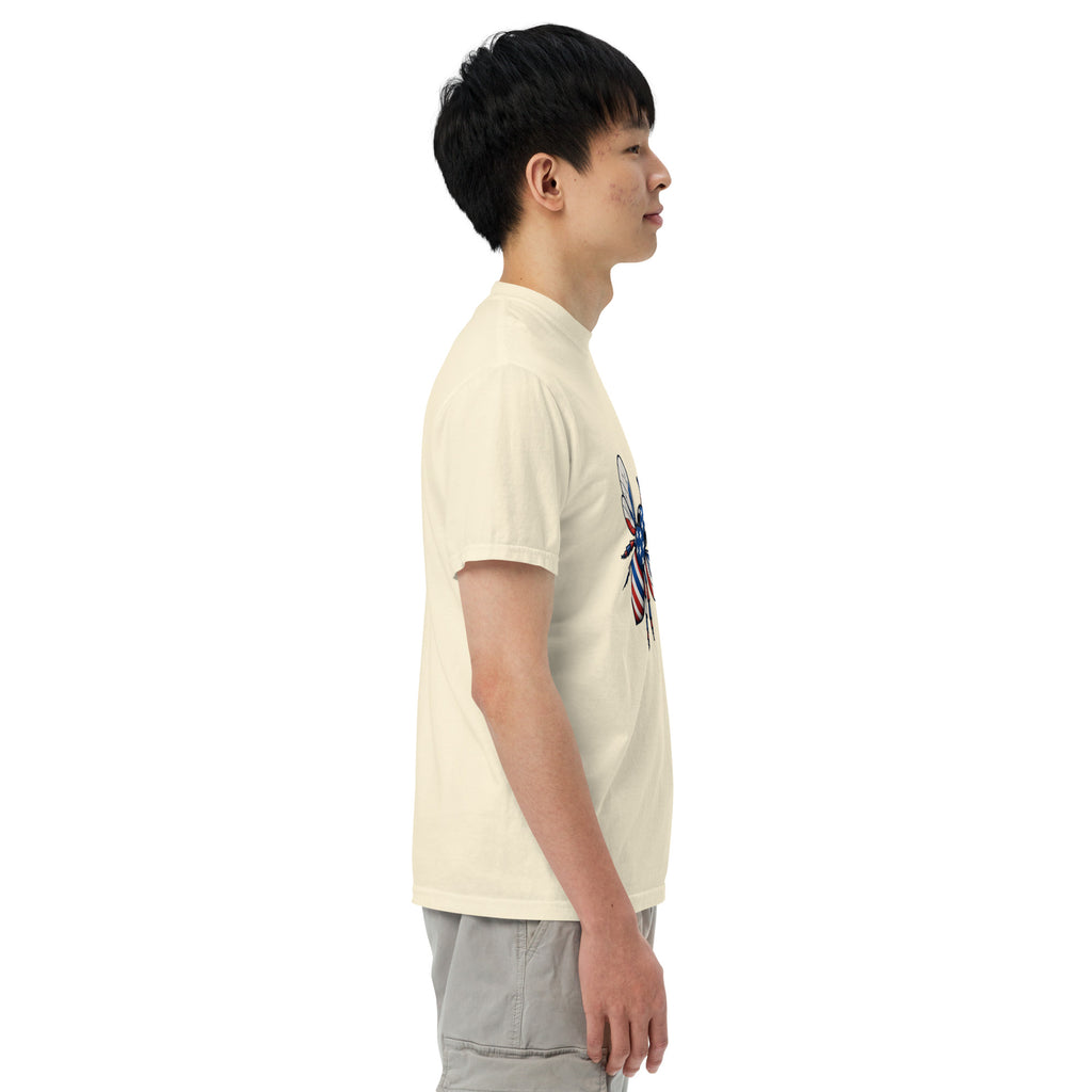 Unisex heavyweight t-shirt in ivory with chest graphic print