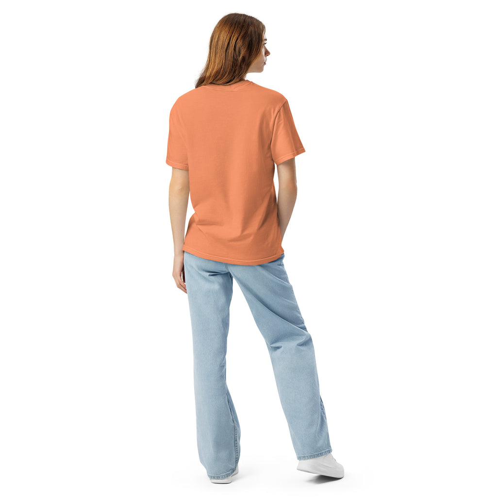 Heavyweight unisex T-shirt, terracotta, back view