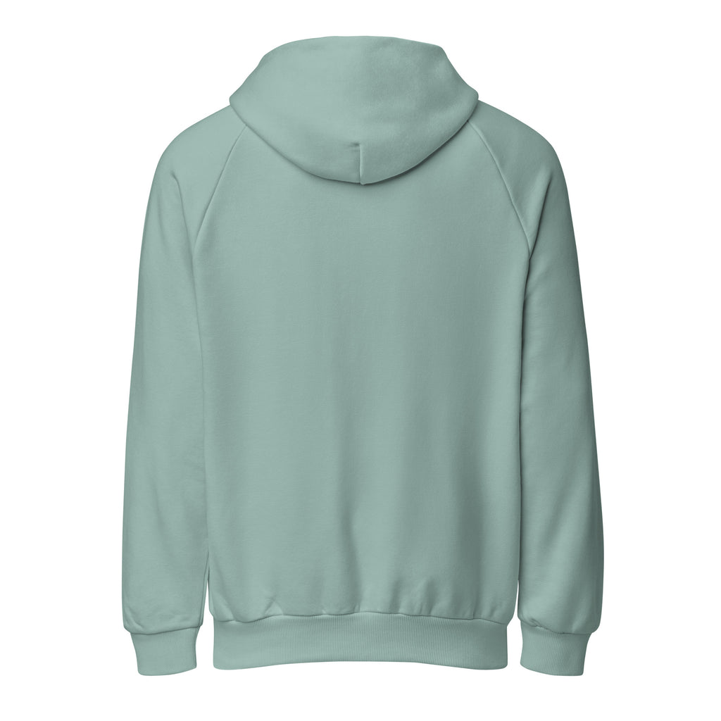 Unisex super heavyweight hoodie, mint green, pullover with hood and ribbed cuffs