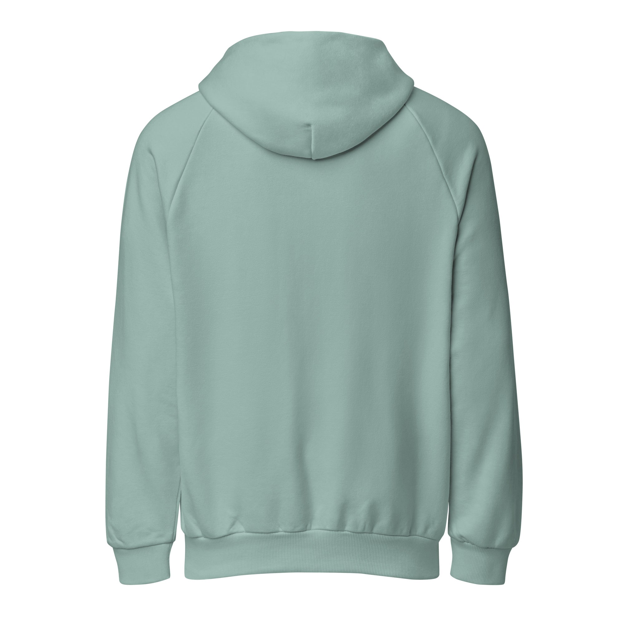 Unisex super heavyweight hoodie, mint green, pullover with hood and ribbed cuffs