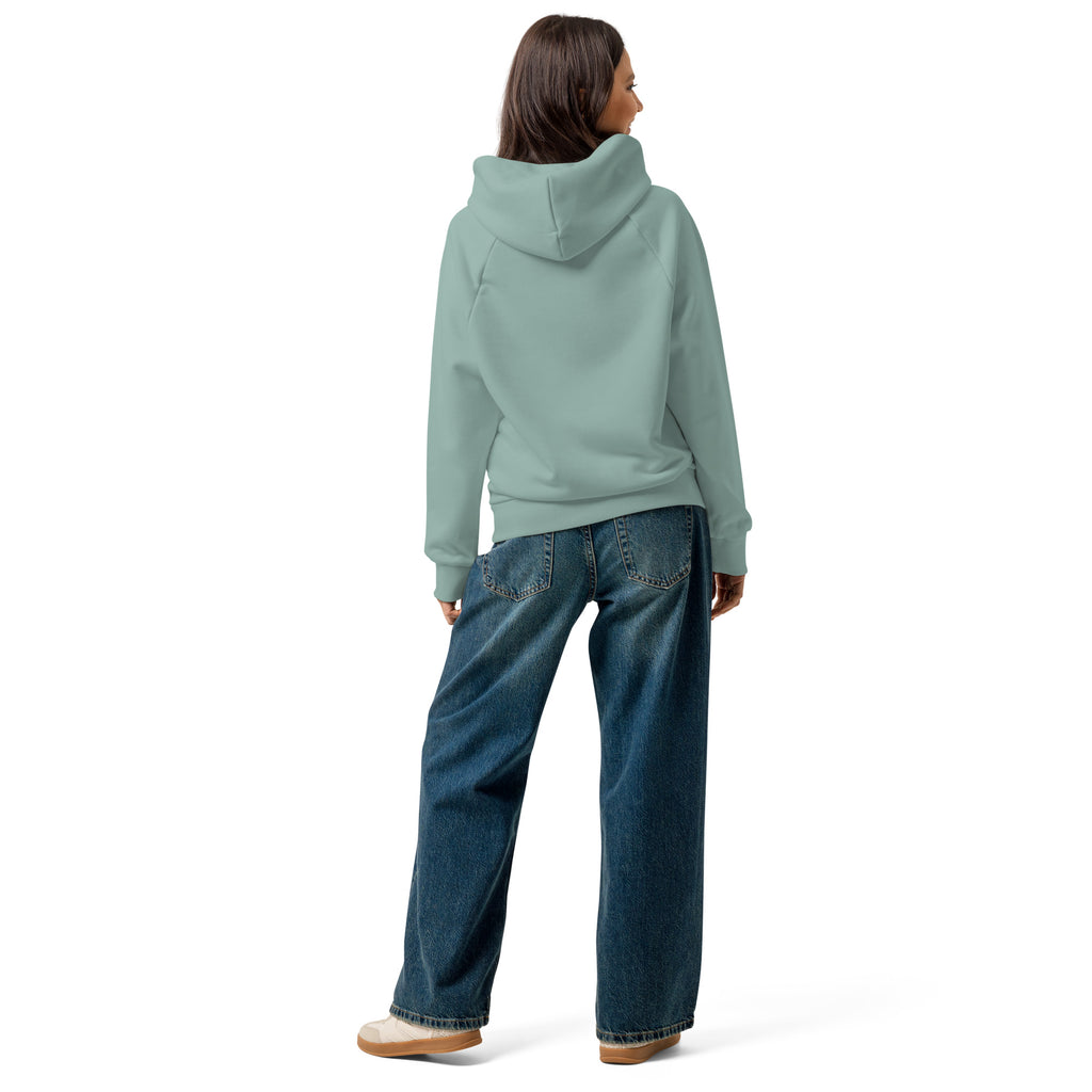 Unisex heavyweight hoodie, mint green pullover with attached hood and long sleeves