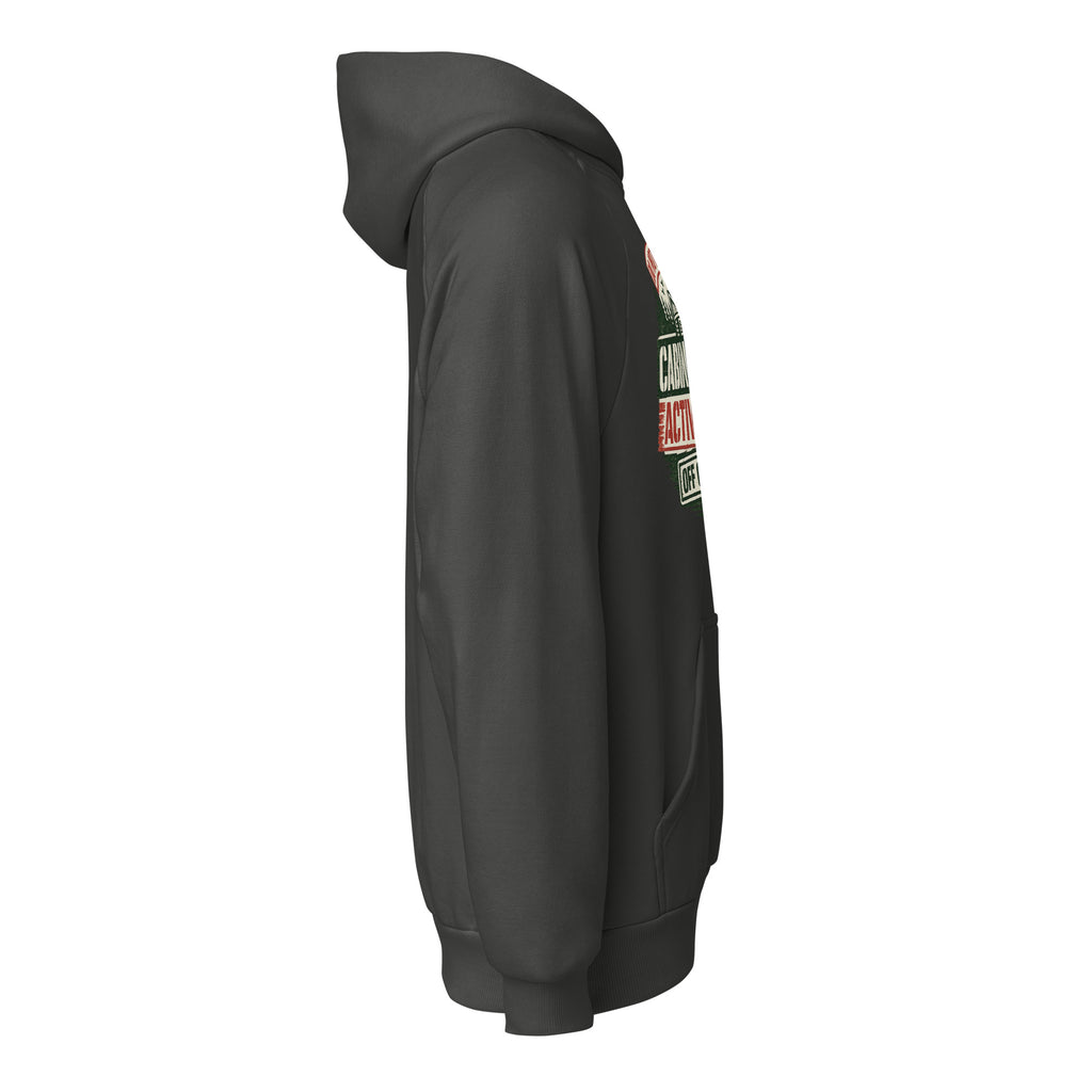 Unisex heavyweight hoodie, dark charcoal with hood and kangaroo pocket