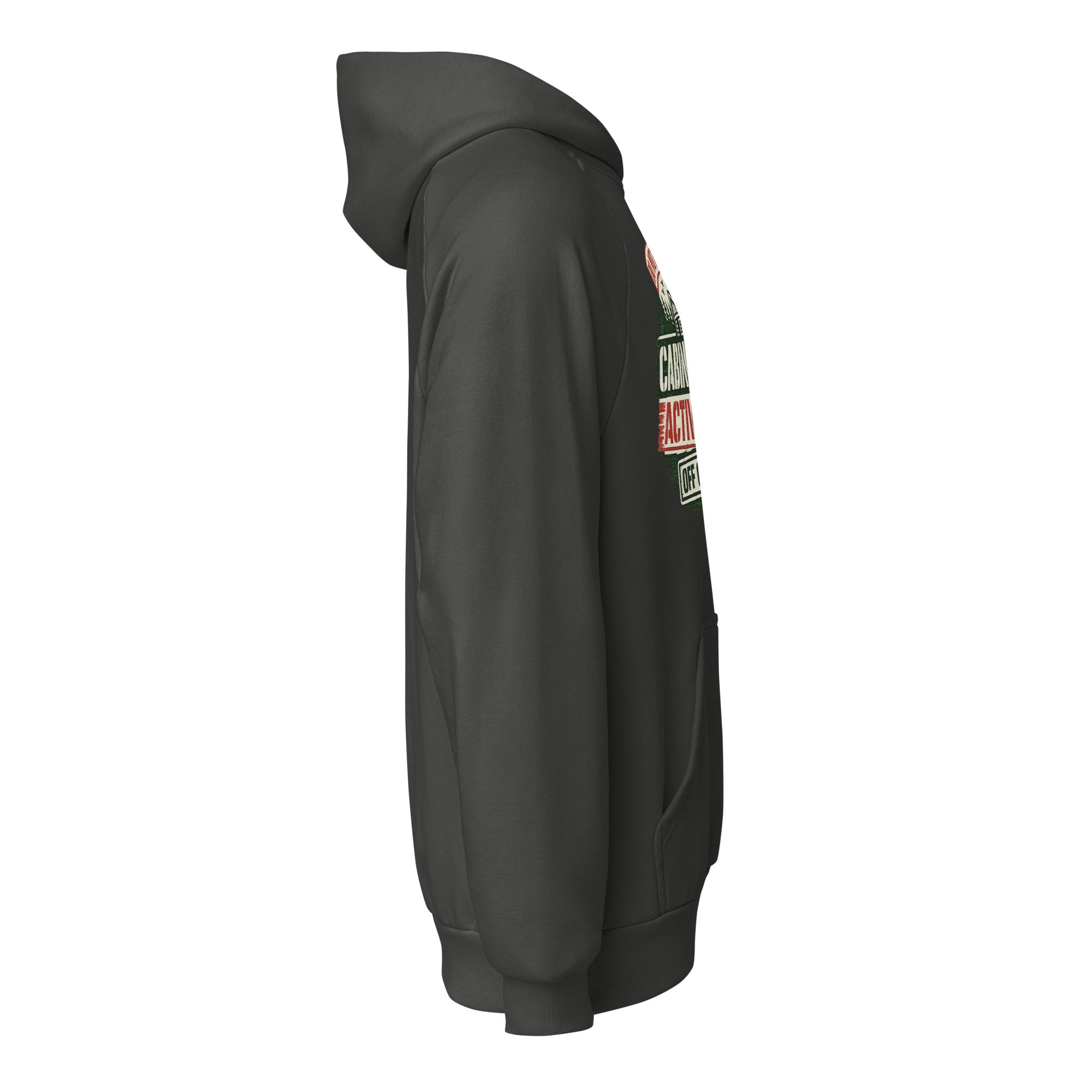 Unisex heavyweight hoodie, dark charcoal with hood and kangaroo pocket