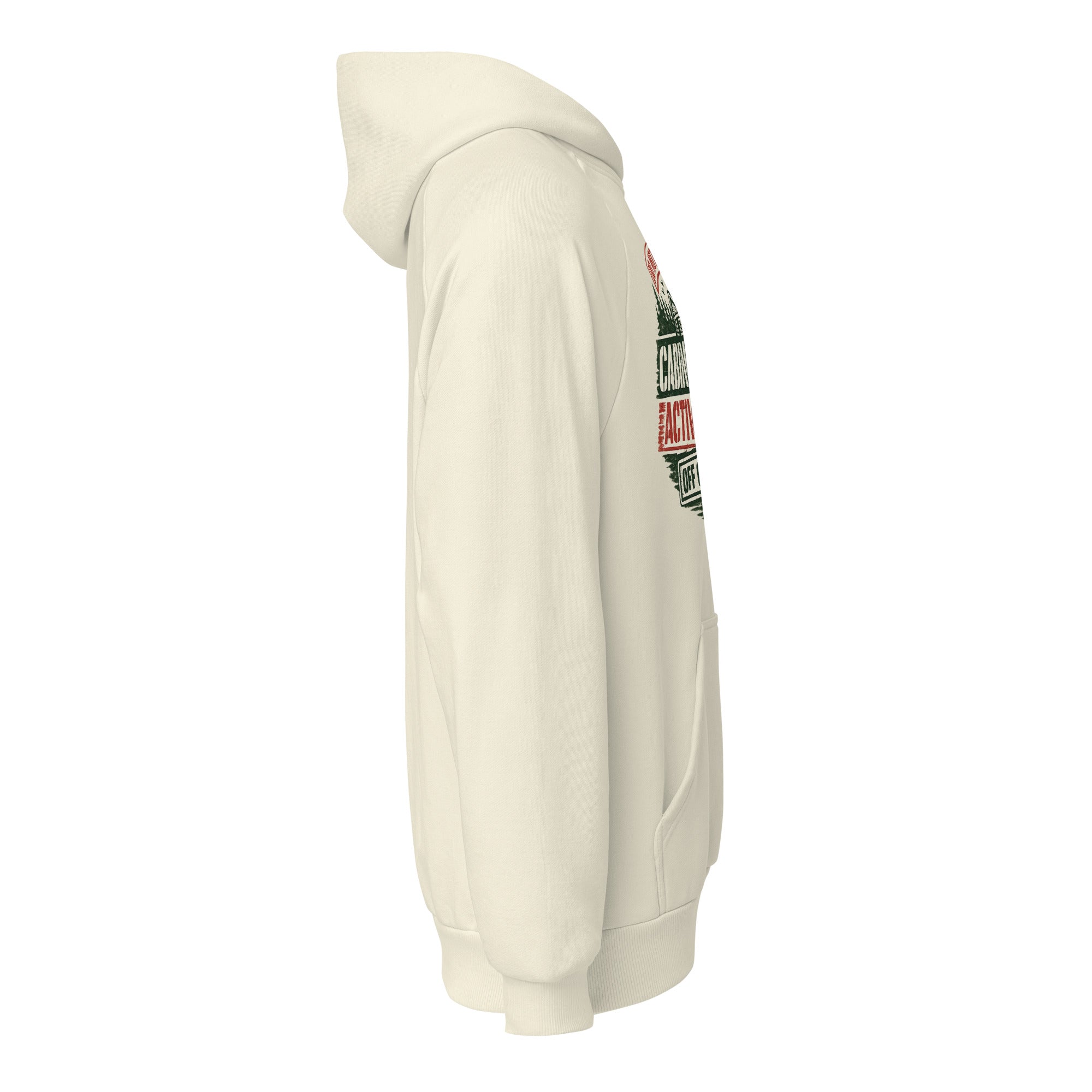 Unisex heavyweight hoodie, cream with hood and kangaroo pocket
