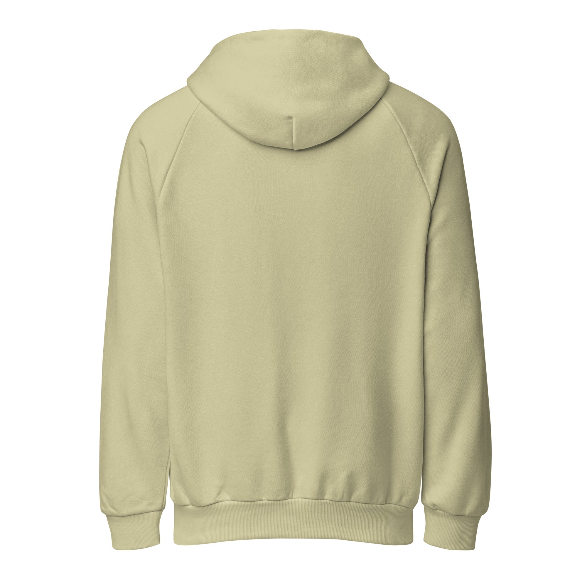 Unisex heavyweight hoodie, light green, pullover style with hood and front kangaroo pocket.