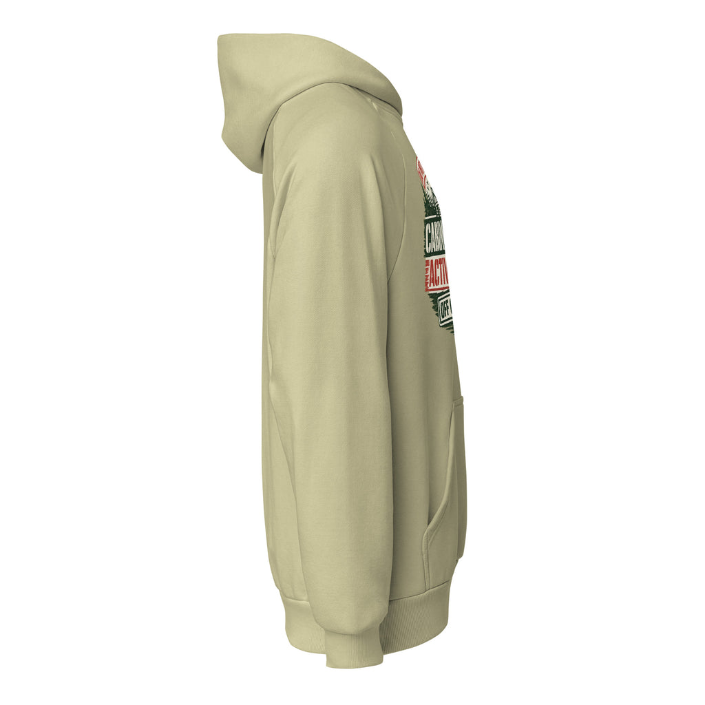 Unisex heavyweight hoodie, light khaki with hood and kangaroo pocket